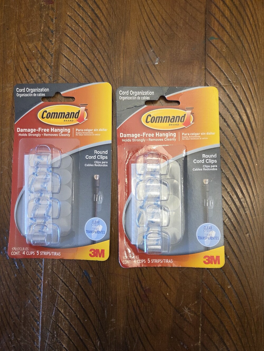 🎉5/$10 Command Clear Cord Organization Clips, 2- 4 Packs New